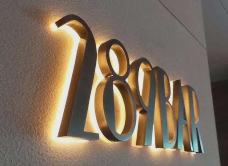 Custom LED Backlit Metal Logo Sign – 3D Business Logo for Office Reception & Storefront