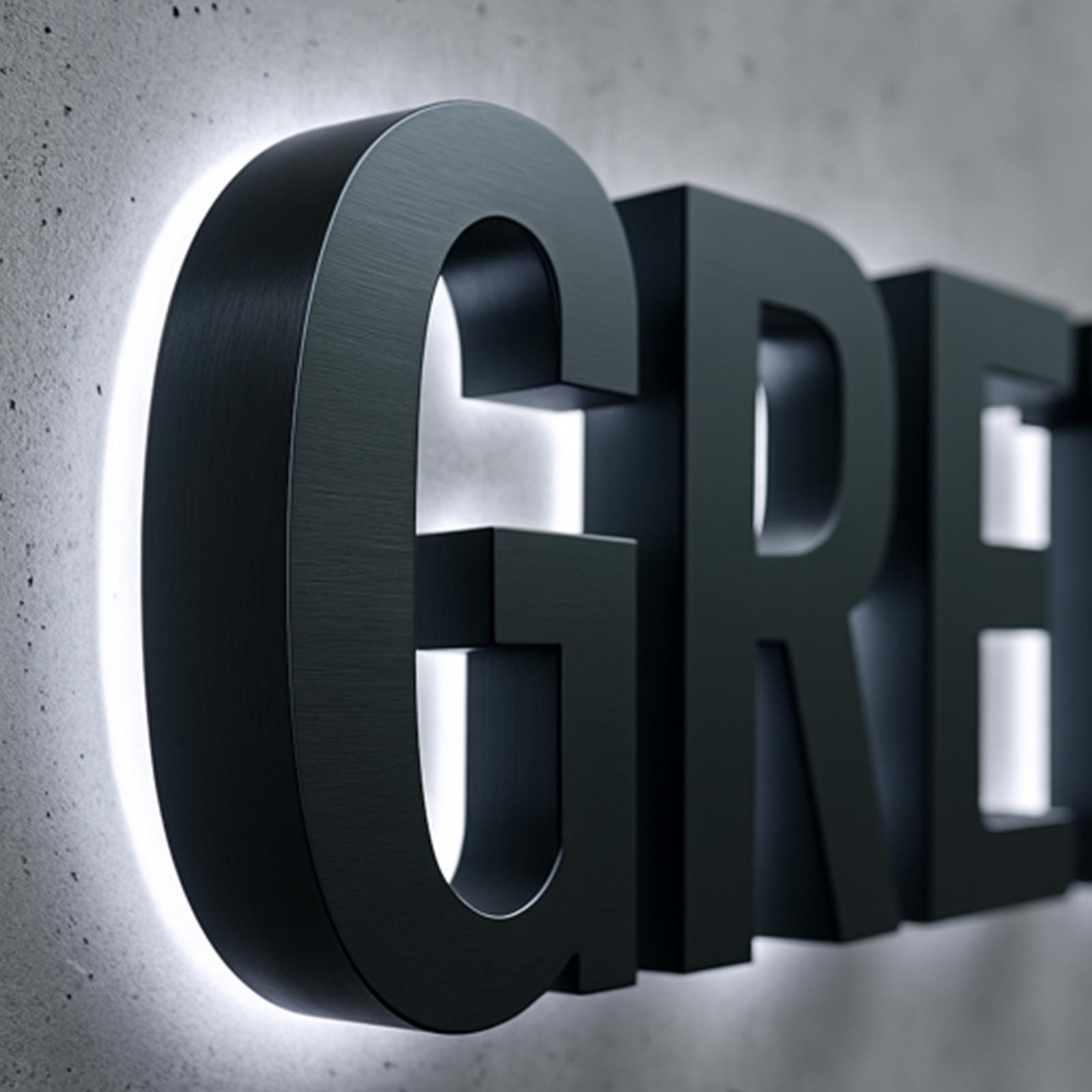 Custom LED Halo Backlit Stainless Steel Logo Sign – Storefront, Office & Reception