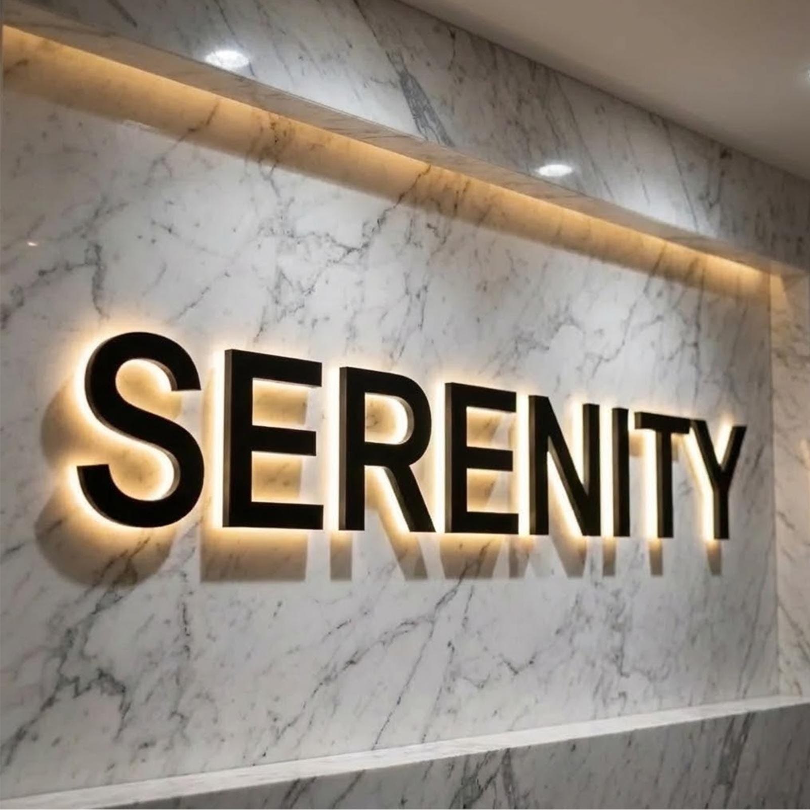 Custom LED Halo Backlit Stainless Steel Logo Sign – Storefront, Office & Reception