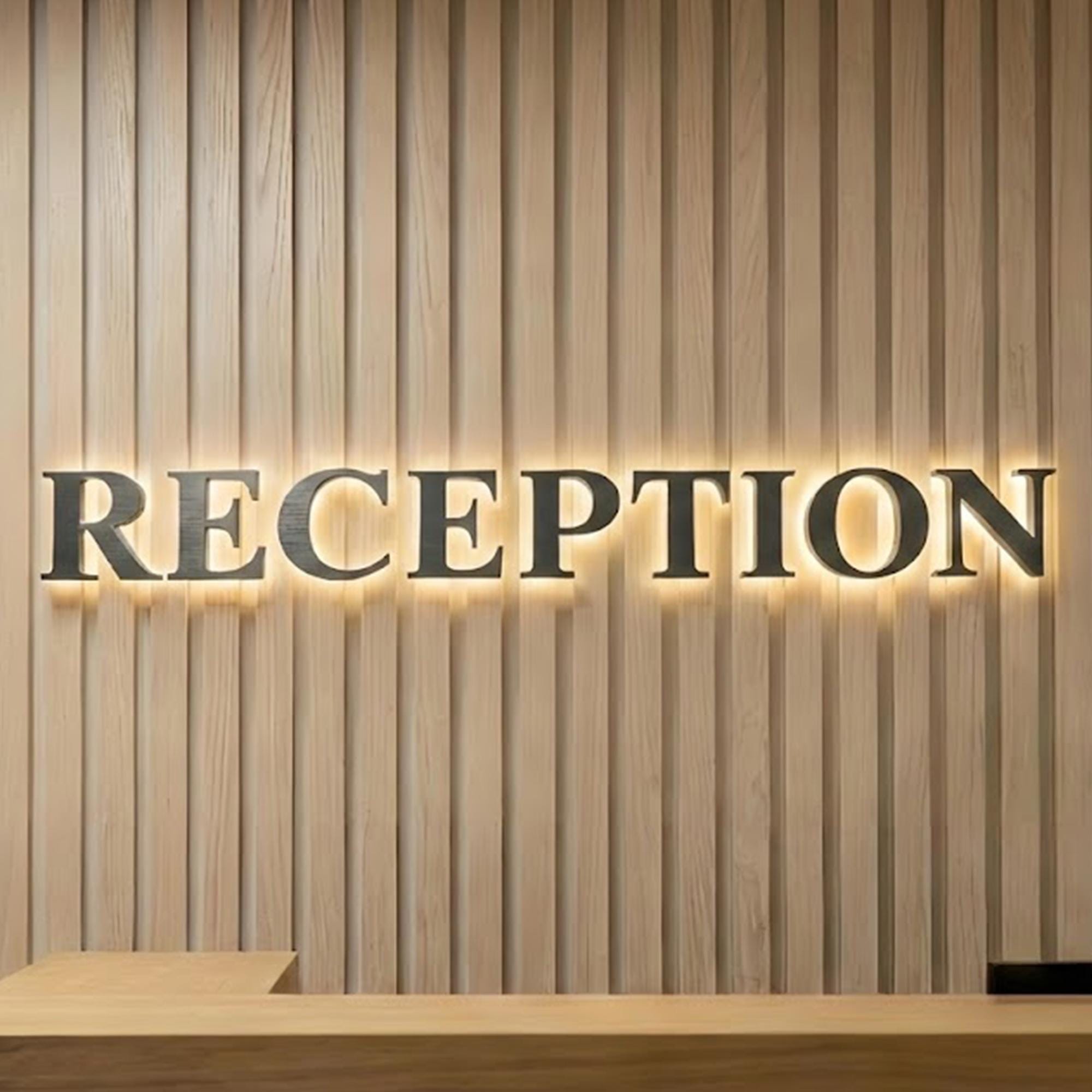 Custom LED Halo Backlit Waterproof Metal Logo Sign – Storefront, Office & Reception