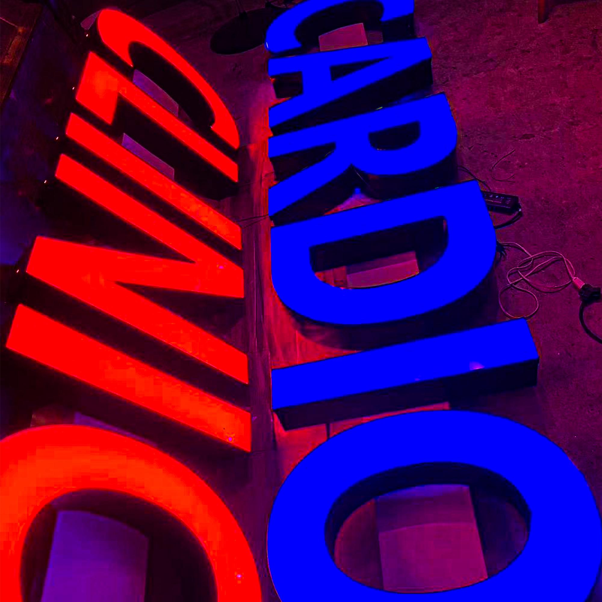 Custom 3D LED Channel Letter Sign for Business Logo,Illuminated Storefront Sign, Metal & Acrylic, Indoor Outdoor