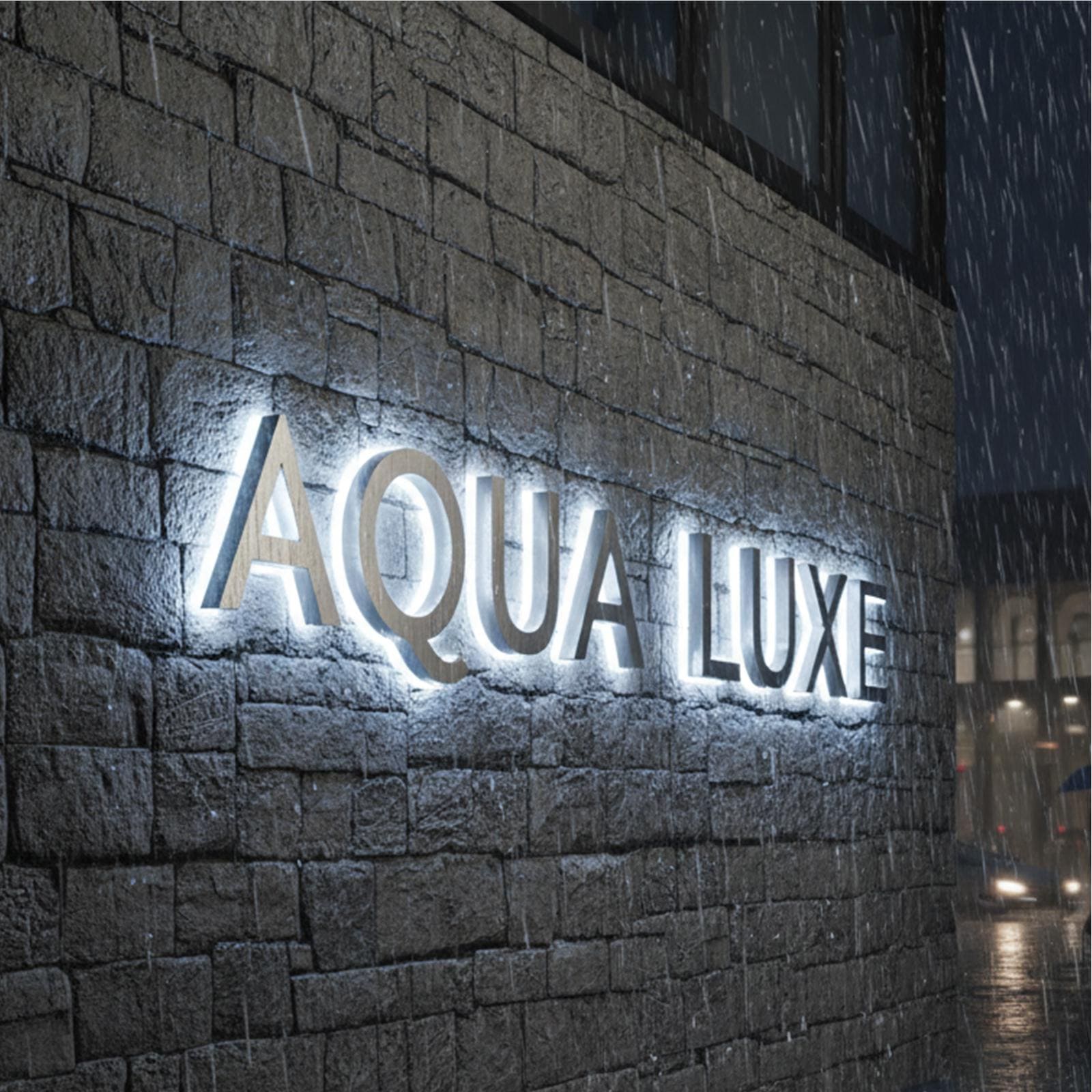 Custom LED Halo Backlit Stainless Steel Logo Sign – Storefront, Office & Reception