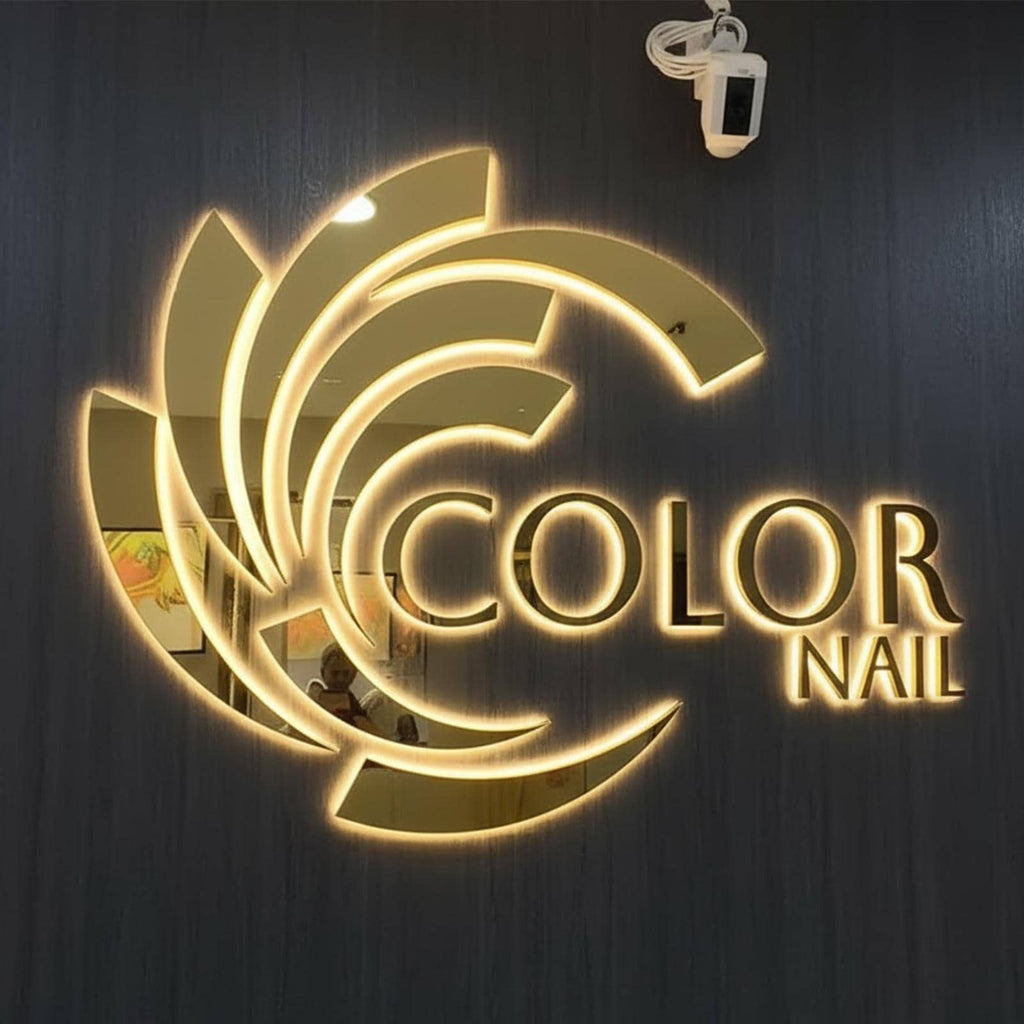 Custom LED Backlit Metal Logo Sign – 3D Business Logo for Office Reception & Storefront