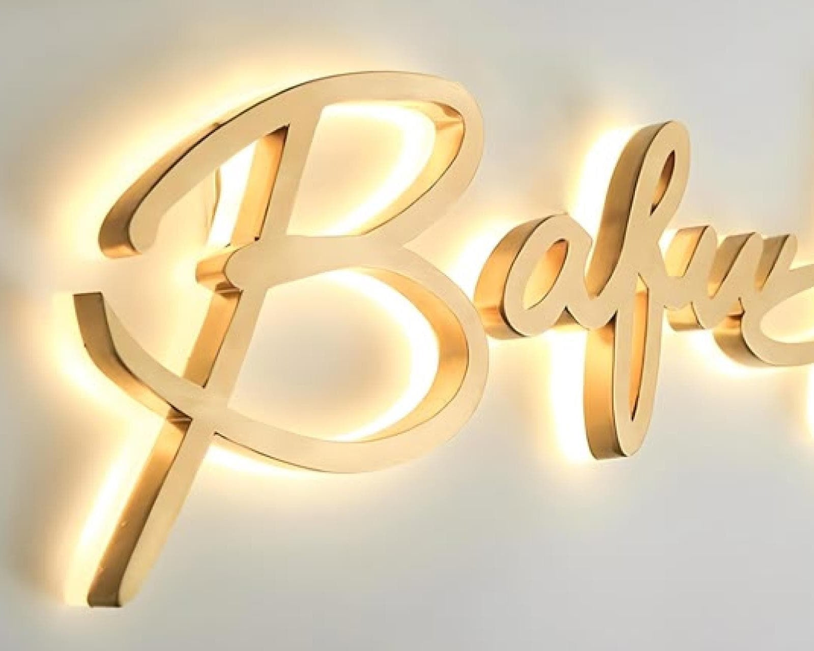 Custom LED Halo Backlit Metal Logo Sign – Storefront, Office & Reception Branding custom commercial sign project detail