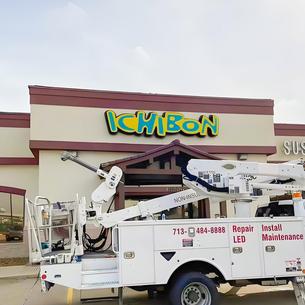 Supporting project view - custom backlit restaurant and storefront logo signs