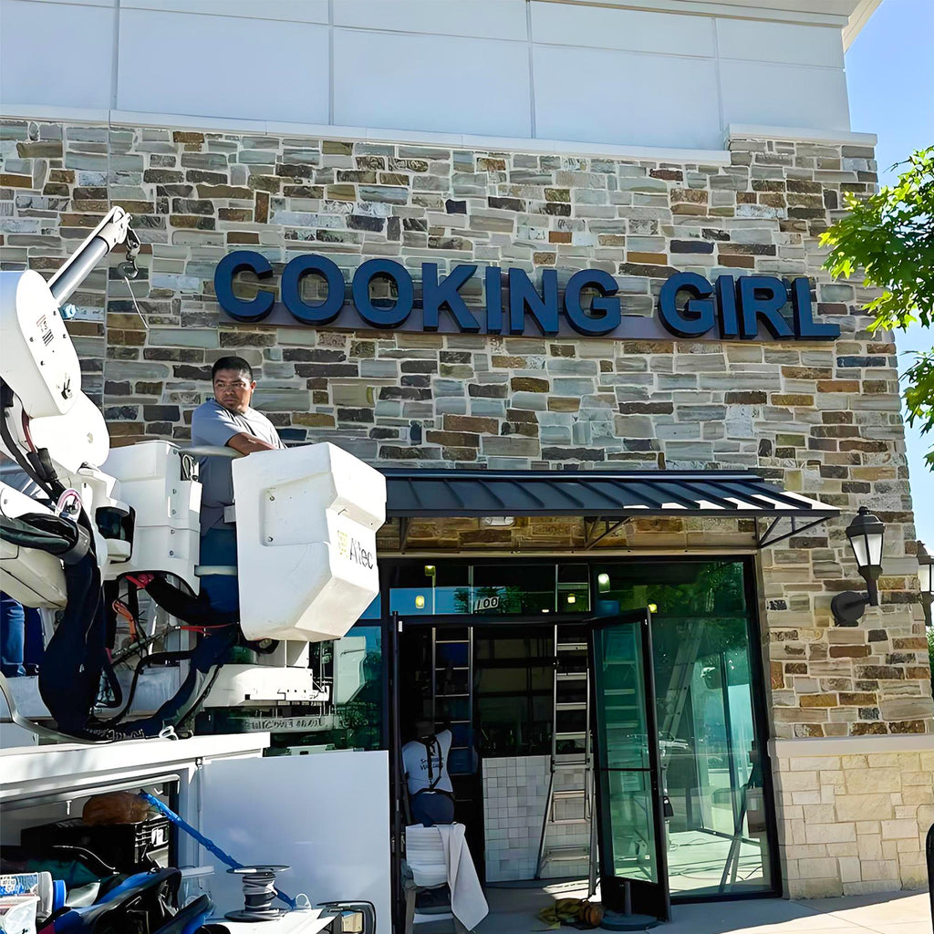 Supporting project view - custom front-lit channel letters with acrylic faces and aluminum returns
