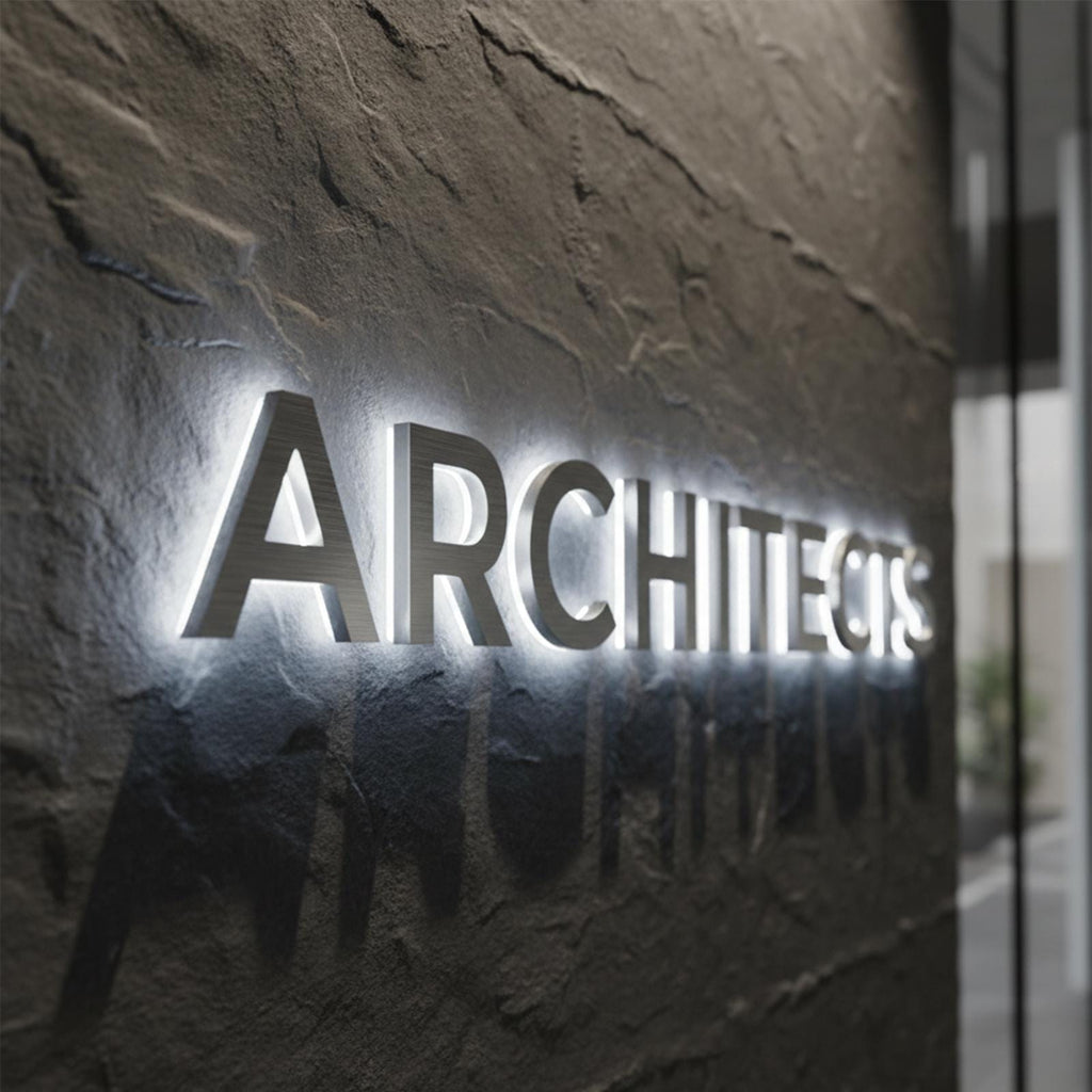 Supporting project view - custom premium backlit reception logo signs