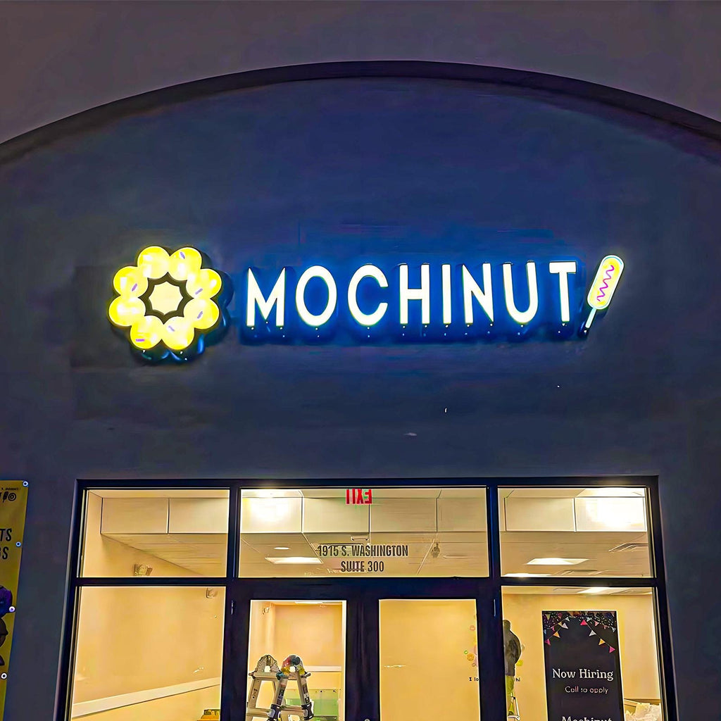 Installed main scene - custom restaurant and cafe LED channel letter signs