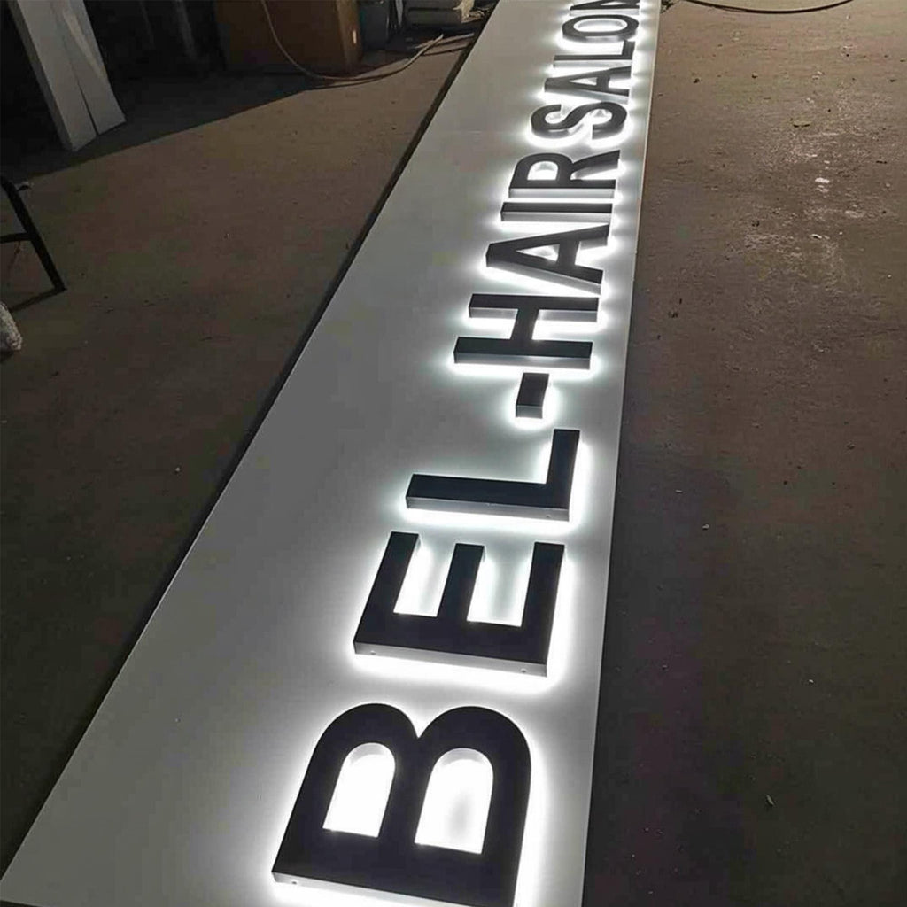 Supporting project view - custom salon, clinic, and office wall logo signs