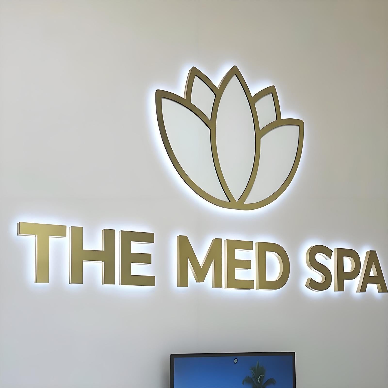 Supporting project proof - custom stainless steel halo backlit logo signs